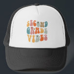 Gorra De Camionero Segundo Grado Vibes De Vuelta A La Escuela Groovy<br><div class="desc">Segundo Grado Vibes De Vuelta A La Escuela Groovy</div>