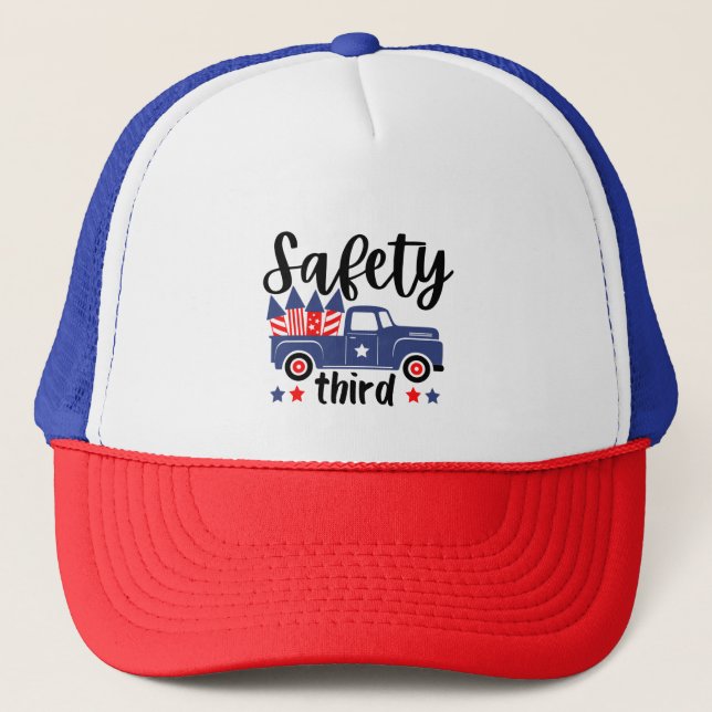 Gorra De Camionero Seguridad Tercer 4 de julio fuegos artificiales Pa (Anverso)