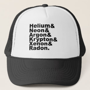 Gorra De Camionero Seis Gases Nobles en la Tabla Periódica de los Ele