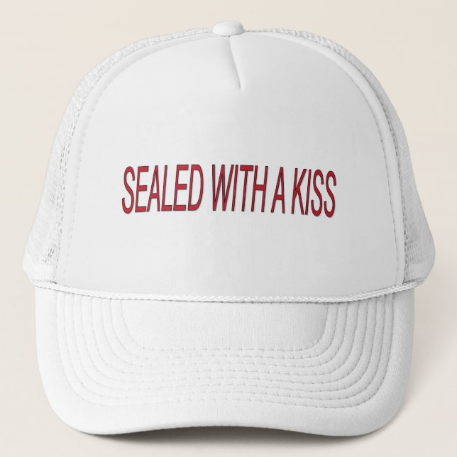 Gorra De Camionero sellado con una cita de amor de beso (Anverso)