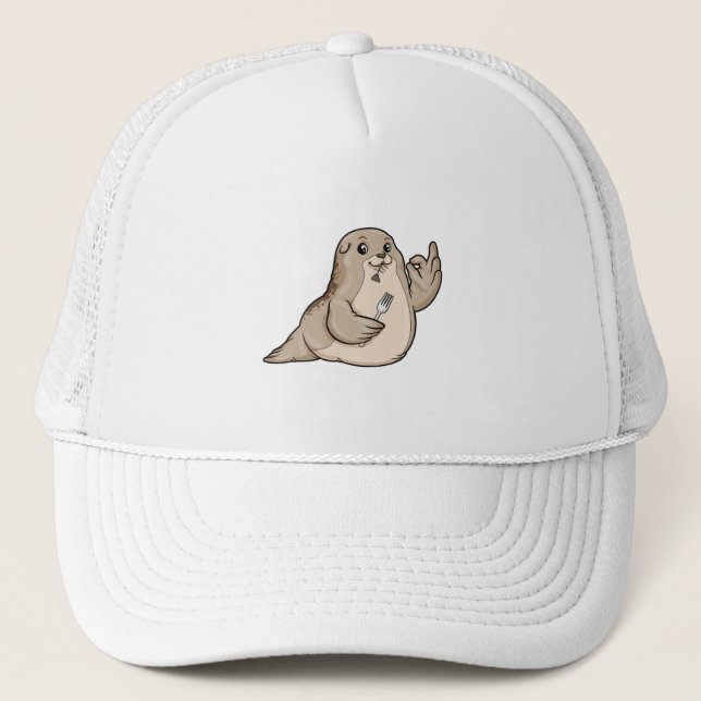 Gorra De Camionero Sello con pescado y horquilla (Anverso)