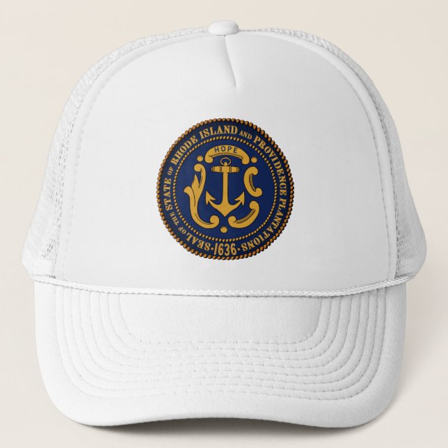 Gorra De Camionero Sello de Estado de la isla de Rhode (Anverso)