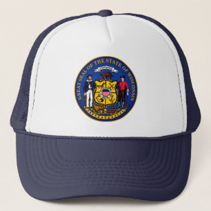 Gorra De Camionero Sello de Estado de Wisconsin