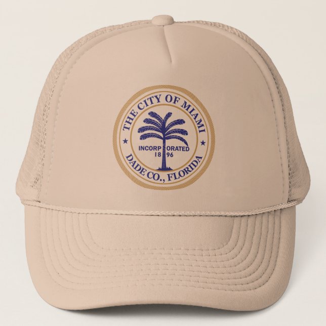 Gorra De Camionero Sello de la ciudad de Miami (Anverso)