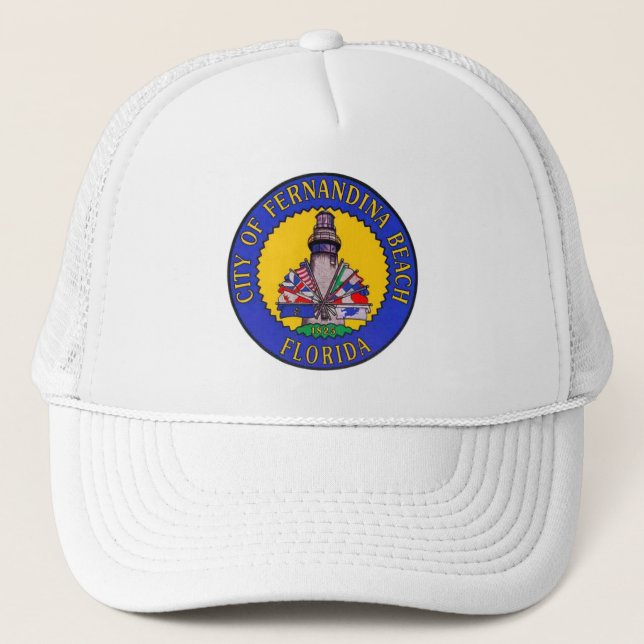 Gorra De Camionero Sello de la playa Fernandina, Florida (Anverso)