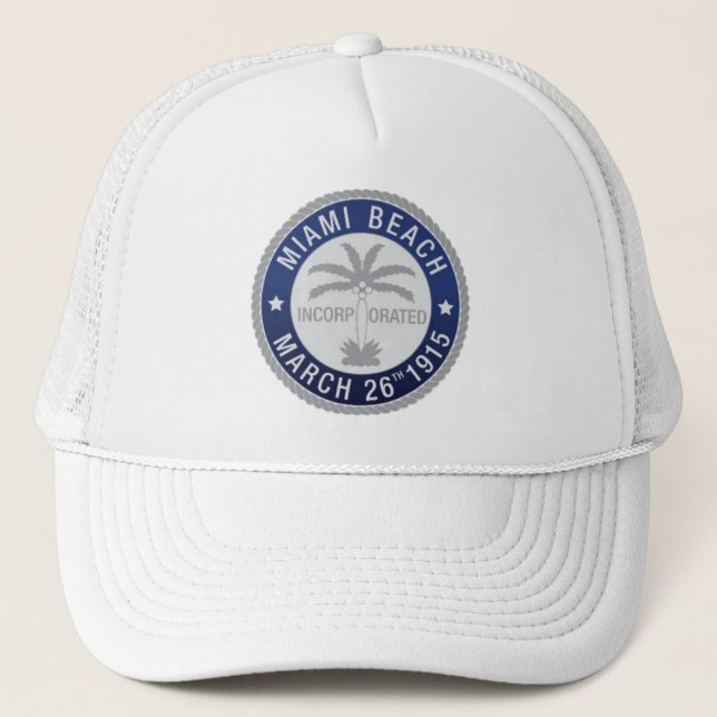 Gorra De Camionero Sello de Miami Beach, Florida (Anverso)