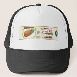 Gorra De Camionero Sello de ntage de piña cortada en la ciudad forest