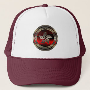 Gorra De Camionero Sello de rubí de Hong Kong en impresión de caoba