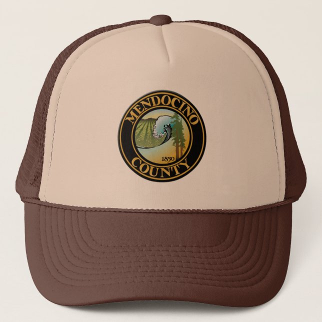 Gorra De Camionero Sello del condado de Mendocino, California (Anverso)