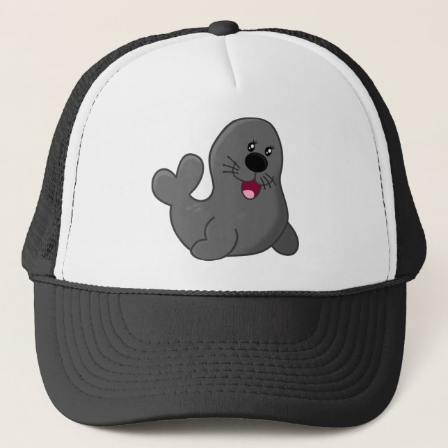 Gorra De Camionero Sello lindo del perrito (Anverso)