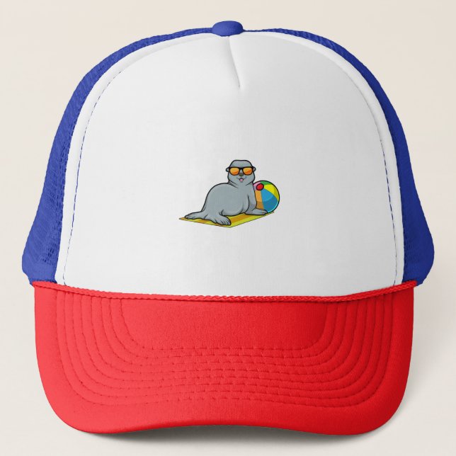 Gorra De Camionero Sello para tomar el sol con waterpolo (Anverso)
