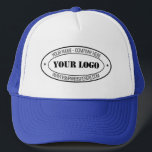 Gorra De Camionero Sello personalizado promocional del nombre del log<br><div class="desc">Nombre personalizado Empresa Logo Empresa Personalizable profesional promocional de texto personalizado Regalo - Añadir su logotipo - Imagen - Foto / Nombre - Compañía / Sitio web o teléfono o correo electrónico - Información de contacto o dirección - Redimensionar y mover o eliminar y añadir elementos - imagen / texto...</div>