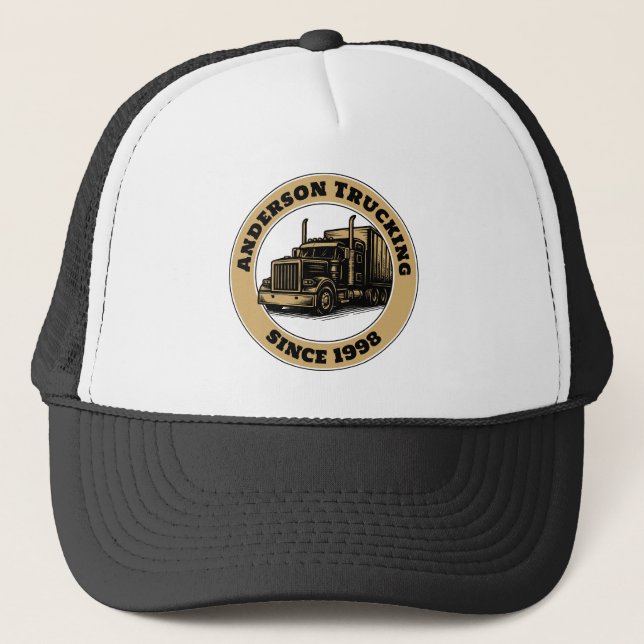 Gorra De Camionero Semi Truck Trucking Template (Anverso)