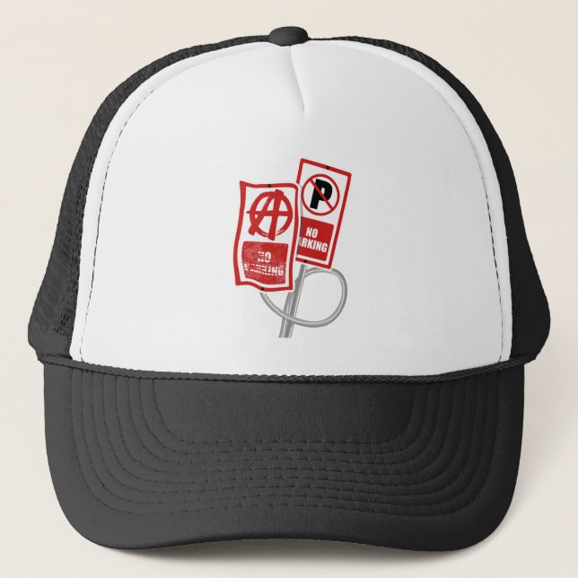 Gorra De Camionero señal de anarquía sin aparcamiento (Anverso)