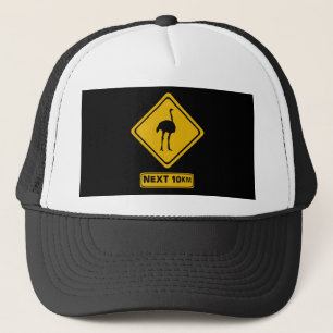 Gorra De Camionero señal de carretera de avestruz