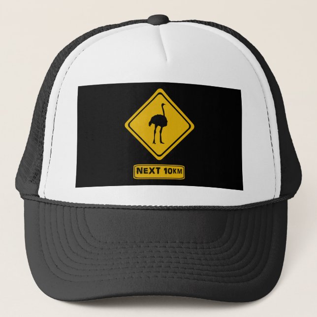 Gorra De Camionero señal de carretera de avestruz (Anverso)