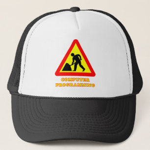 Gorra De Camionero Señal de carretera divertida de programación de co