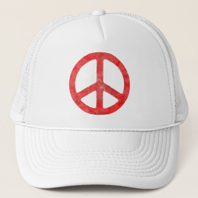 Gorra De Camionero Señal de paz roja angustiada (Anverso)