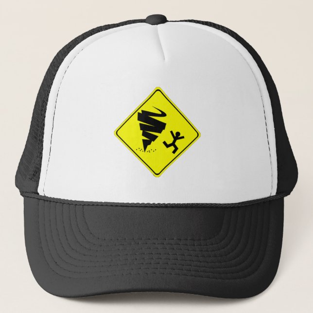 Gorra De Camionero Señal de peligro del tornado (Anverso)