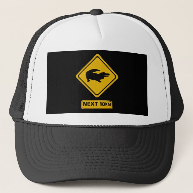 Gorra De Camionero señal de ruta de cocodrilo (Anverso)
