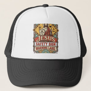Gorra De Camionero señal de seguridad de Jesús etiqueta de advertenci