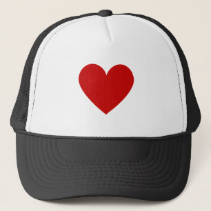 Gorra De Camionero Sencillo Corazón Rojo Mínimo Amor Moderno Blanco N