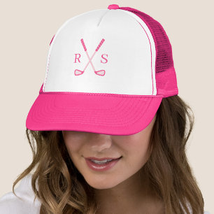 Gorra De Camionero Sencillo y elegante Monograma Primer Golf Rosa