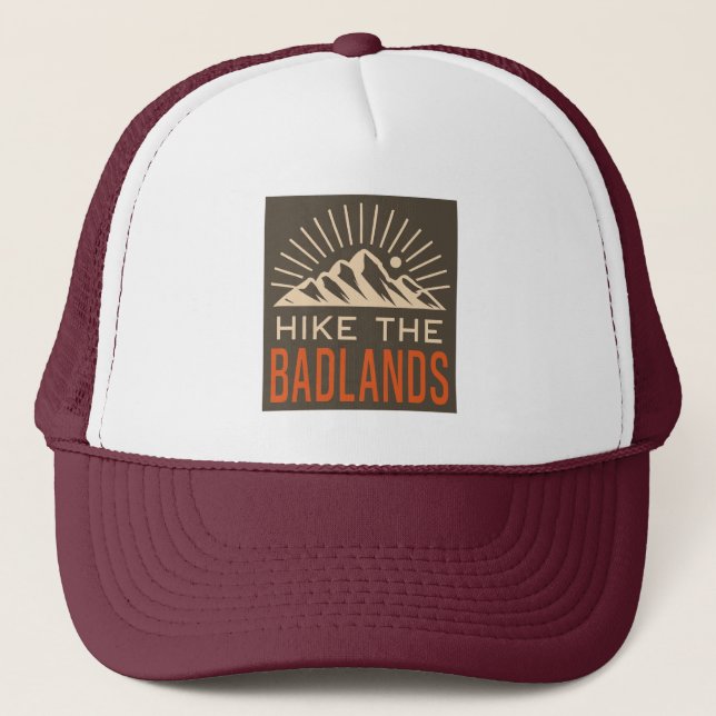 Gorra De Camionero Senderismo por el Sunburst de Badlands (Anverso)