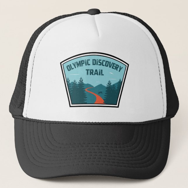 Gorra De Camionero Sendero de Descubrimiento Olímpico Estado de Washi (Anverso)