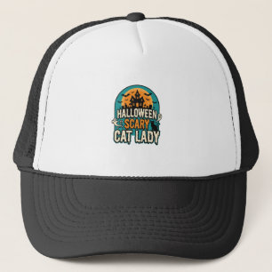 Gorra De Camionero Señora Gato de Halloween Espeluznante Casa Embruja