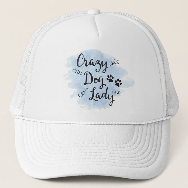 Gorra De Camionero Señora loca del perro (azul clara) (Anverso)