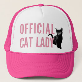 Gorra De Camionero Señora oficial Hat Pink del gato