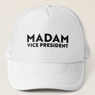 Gorra De Camionero Señora vicepresidenta, tipografía moderna blanca y
