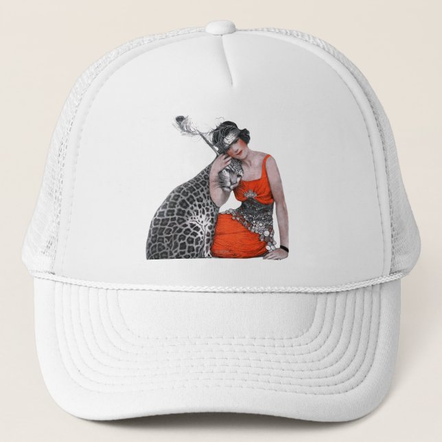 Gorra De Camionero Señora y leopardo (Anverso)