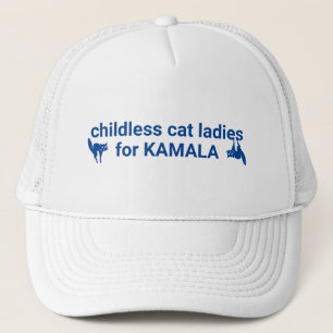 Gorra De Camionero Señoras de gatos sin hijos para Kamala gatos azule