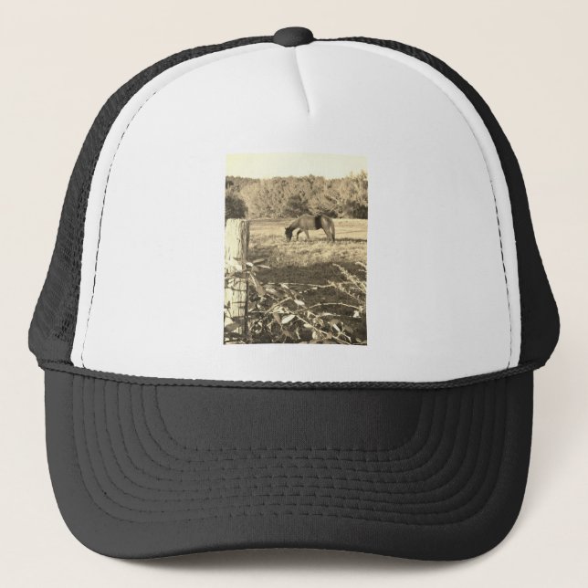 Gorra De Camionero Sepia tono Caballo marrón y cerca (Anverso)