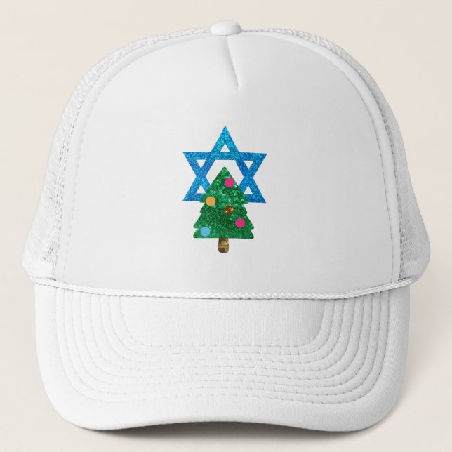 Gorra De Camionero sequin christmukkah hanukkah (Anverso)
