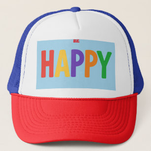 Gorra De Camionero Ser feliz funda de letras coloridas - vibraciones