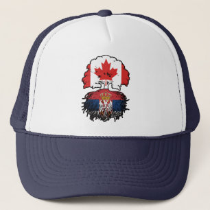 Gorra De Camionero Serbia Bandera de raíces de árbol canadiense serbi