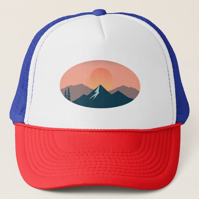 Gorra De Camionero Serene Mountain Sunset  (Anverso)