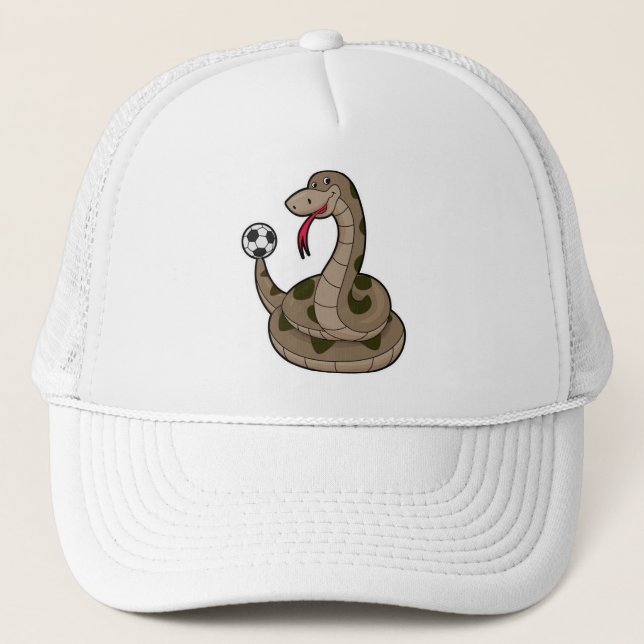 Gorra De Camionero Serpiente como jugador de fútbol con pelota de fút (Anverso)