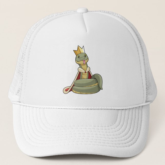 Gorra De Camionero Serpiente como rey con corona (Anverso)