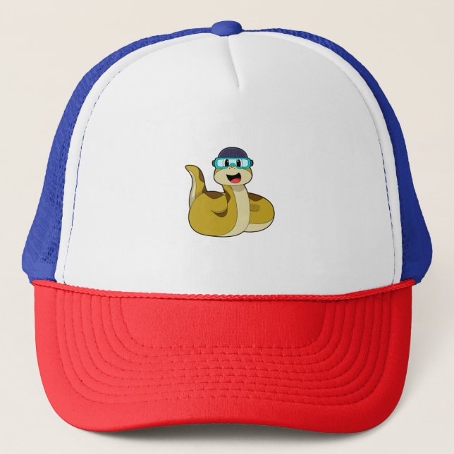 Gorra De Camionero Serpiente con gafas de natación (Anverso)