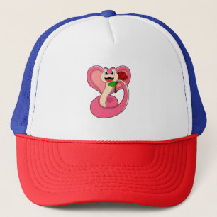Gorra De Camionero Serpiente con Rosa