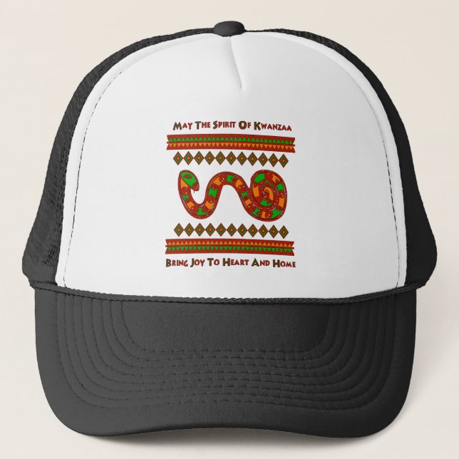 Gorra De Camionero Serpiente de Kwanzaa (Anverso)