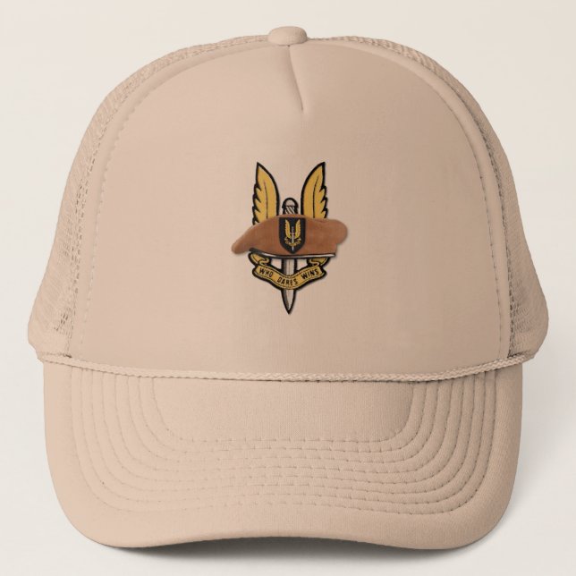 Gorra De Camionero Servicio aéreo especial SAS escudos de guerra irla (Anverso)