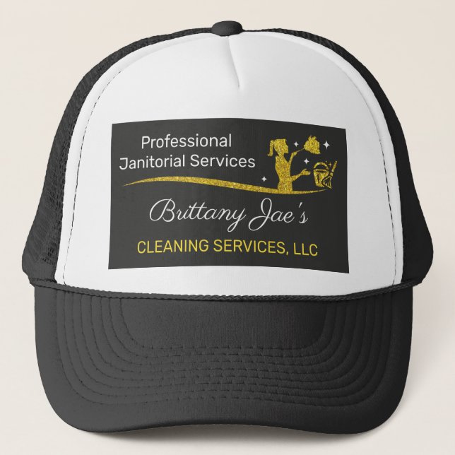 Gorra De Camionero Servicio Profesional de Limpieza/Manejo (Anverso)