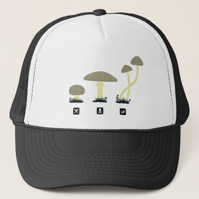 Gorra De Camionero Setas (comida, veneno, altos) (Anverso)