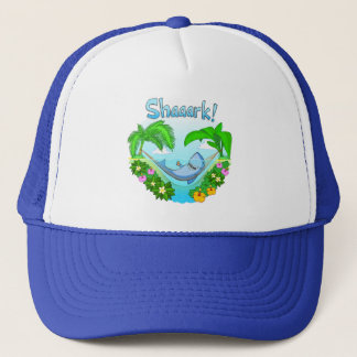 Gorra De Camionero Shaaark en un casquillo del camionero de la hamaca