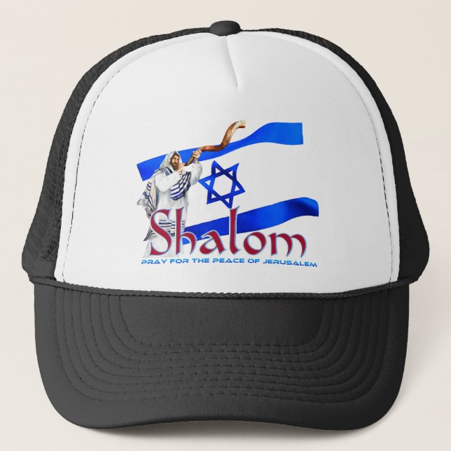 Gorra De Camionero SHALOM ruegan para la paz de Jerusalén (Anverso)